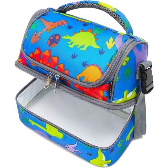 FlowFly Kids Double Decker Cooler Insulated Lunch Bag Large Tote for Boys, - Picture 7 of 8